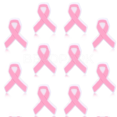 10Pcs Awareness Ribbon Silicone Focal Beads JX887A-1