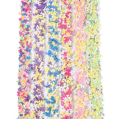 Resin Rhinestone Crystals Beaded Trim DIY-N008-02-1