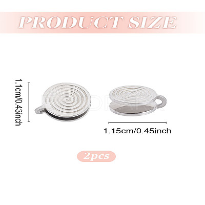 2Pcs 304 Stainless Steel Vortex Cuff Earrings EJEW-LP0009-20P-1