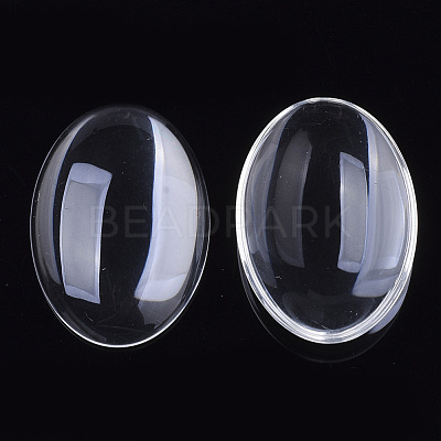 Transparent Glass Cabochons GGLA-R022-25x35-B-1