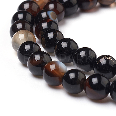Natural Black Agate Beads Strands G-L555-04-6mm-1