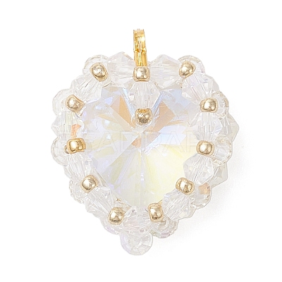 Brass Glass Pendants PALLOY-MZ00981-03-1