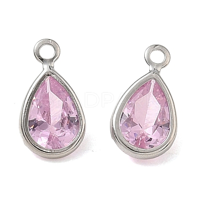 Brass Pave Cubic Zirconia Charms CU-CBABEB3-04P-02-1
