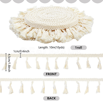 Cotton Fringe Lace Trim Ribbon OCOR-WH0105-008C-1