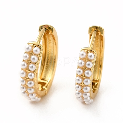 Acrylic Pearl Beaded Hoop Earrings EJEW-K093-10G-1