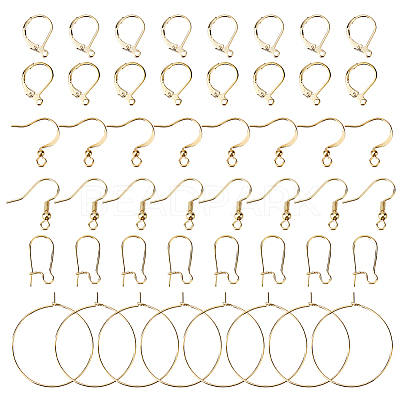 Brass Hoop Earring Findings KK-HS0002-07-1