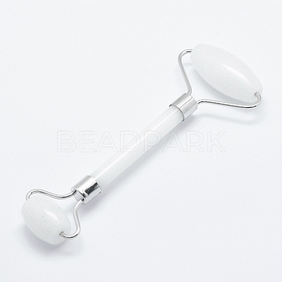 Natural White Jade Brass Face Massager MRMJ-G009-06P-1