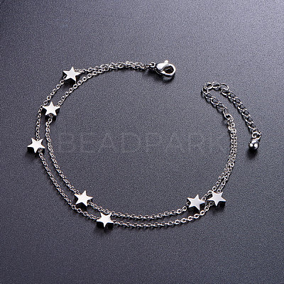 Trendy Stainless Steel Anklet JA42B-1