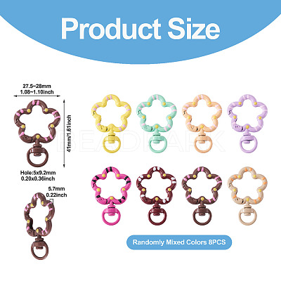 8Pcs Spray Painted Alloy Swivel Snap Hook Clasps FIND-TA0008-66-1