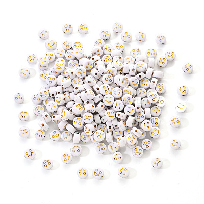 Opaque White Acrylic Beads MACR-YW0001-21A-1