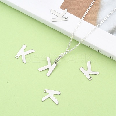 Tarnish Resistant 304 Stainless Steel Letter Charms STAS-O072-K-1