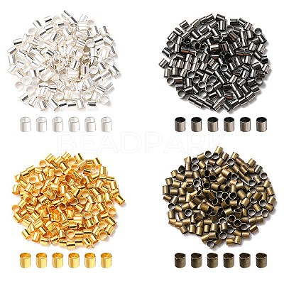 600Pcs 4 Colors Brass Crimp Beads KK-YW0001-52-1