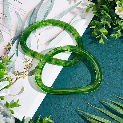 Resin Imitation Jade Bag Handles FIND-WH0128-03-1