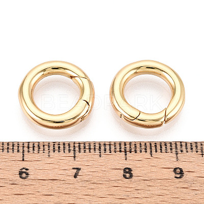 Brass Spring Gate Rings KK-T078-20G-03-1