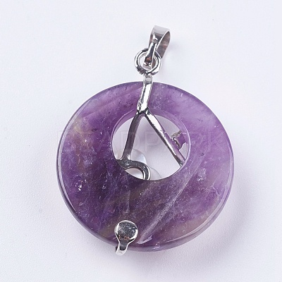 Natural Amethyst Pendants G-F546-A03-1