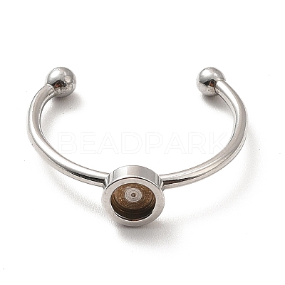 Non-Tarnish 304 Stainless Steel Cuff Ring Findings X-STAS-E044-04P-1