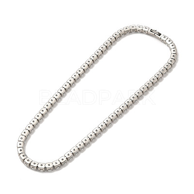Clear Cubic Zirconia Tennis Necklace NJEW-E038-10B-P-1