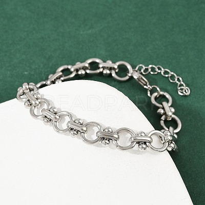 304 Stainless Steel Link Chain Bracelets BJEW-H207-01B-P-1