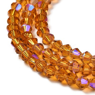 Transparent Electroplate Glass Beads Strands GLAA-F029-4mm-D28-1