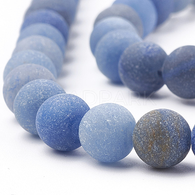 Dyed & Heated Natural Blue Aventurine Beads Strands G-T106-207-01-1