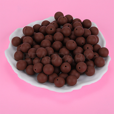Round Silicone Focal Beads SI-JX0046A-128-1