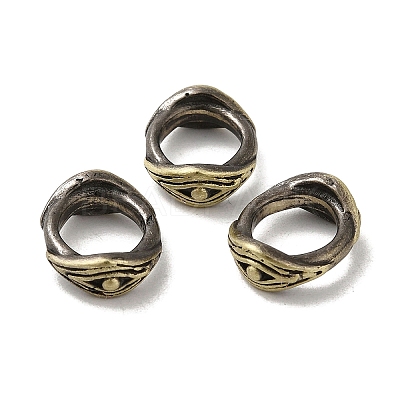 Tibetan Style Rack Plating Brass Large Hole Bead KK-Q805-05AB-1