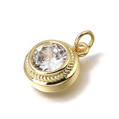 Brass Glass Pendants KK-C262-26G-1