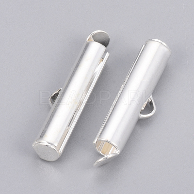 Brass Slide On End Clasp Tubes KK-Q747-11F-S-1