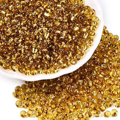 6/0 Baking Paint Transparent Fringe Glass Seed Beads X1-SEED-N006-06C-1