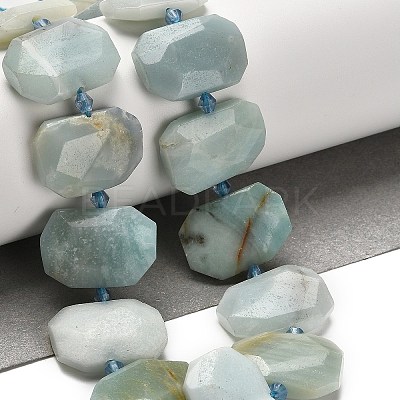 Natural Flower Amazonite Beads Strands G-H078-B09-01-1