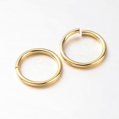 Eco-Friendly PVD Vacuum Plating & Long-Lasting Plated Brass Open Jump Rings X-KK-E663-10mm-G-1