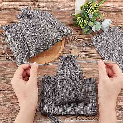 Burlap Packing Pouches Drawstring Bags ABAG-Q050-10x14-04-1