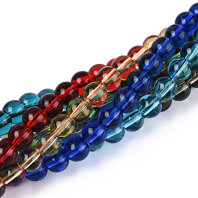 Transparent Glass Beads Strands GLAA-N058-6mm-B01-1