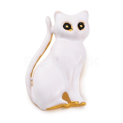 Cat Shaped Alloy Enamel Pins JEWB-Q045-03G-1
