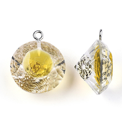 Transparent Epoxy Resin Pendants LS-CRES-N025-11C-1