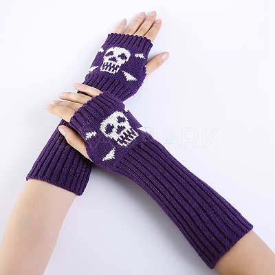 Polyacrylonitrile Fiber Yarn Knitting Long Fingerless Gloves COHT-PW0001-18E-1