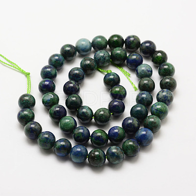 Natural Chrysocolla and Lapis Lazuli Beads Strands G-P281-03-10mm-1