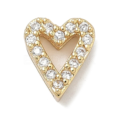 Brass Micro Pave Clear Cubic Zirconia Beads KK-I476-20G-01-1