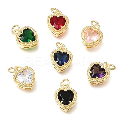 Brass Glass Pendants KK-E802-16G-1