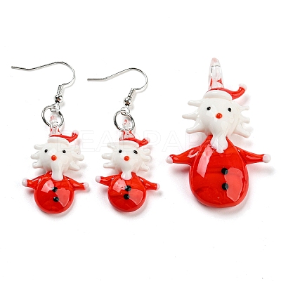 Christmas Handmade Lampwork Jewelry Sets SJEW-G076-02P-1