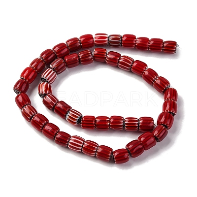 Handmade Lampwork Chevron Beads Strands X-LAMP-K041-01B-09-1