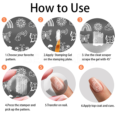 Stainless Steel DIY Nail Art Templates MRMJ-WH0092-060-1