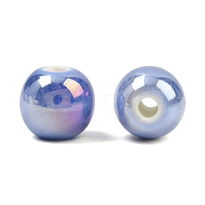 Glazed Porcelain Round Beads X-PORC-S490-8mm-09-1