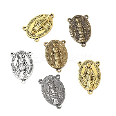Tibetan Style Oval with Virgin Holy Rosary Center Pieces Chandelier Links TIBE-X0009-FF-1