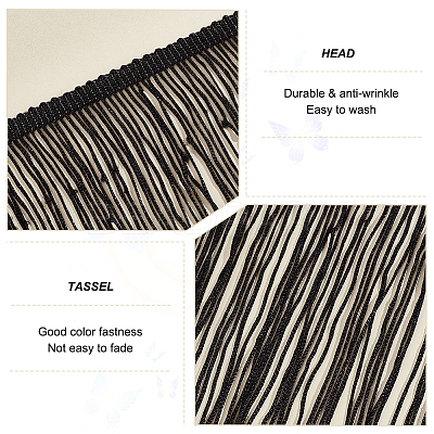 10 Yards Polyester Tassel Ribbon OCOR-WH0078-133-1