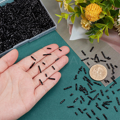 1600Pcs 4 Styles Glass Twisted Bugle Beads SEED-PH0002-09A-1