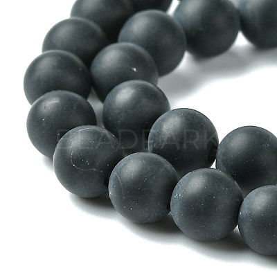 Dyed & Heated Natural Black Agate Beads Strands X-G-P088-14-6mm-1