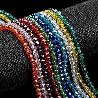 Electroplate Glass Beads Strands EGLA-X0007-01B-4mm-1