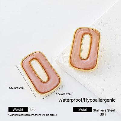 304 Stainless Steel Resin Stud Earrings for Women ST7029-5-1