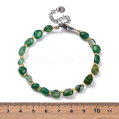 Natural Agate Beaded Bracelets for Women G-P563-07P-01-1